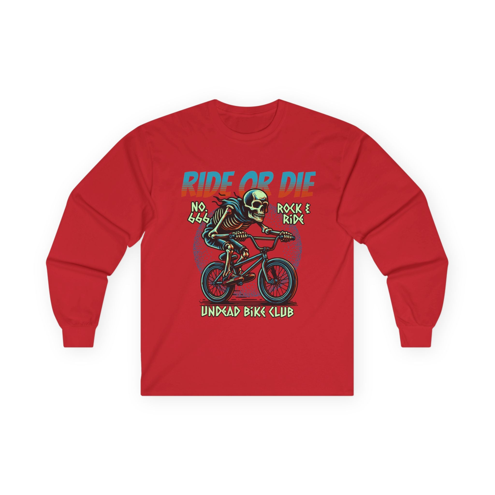 Ride Or Die - Unisex Cotton Long Sleeve Tee (Front) - Damned Threads